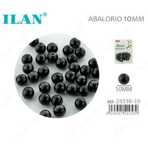 Ilan Abalorio Perline rotonde nere da 10 mm per la creazione di gioielli - Product Image 1