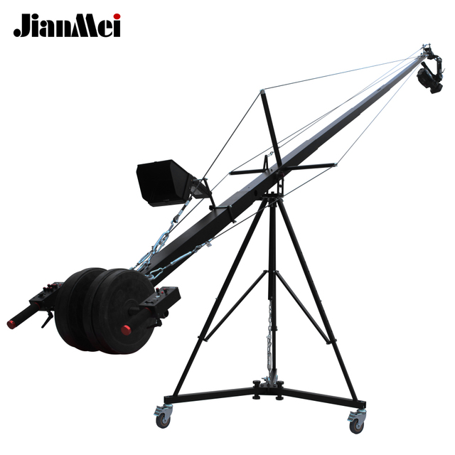 Jianmei SF-6m Telescopic Camera Jib Crane Remote-Controlled Pan Tilt Head Compatible with DSLR Camera