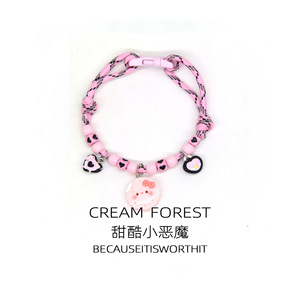 Collier pour chien avec pendentif étoile mignon, collier rose et noir de style doux et cool, décoration de collier pour chat, réglable pour Bichon - Product Image 1