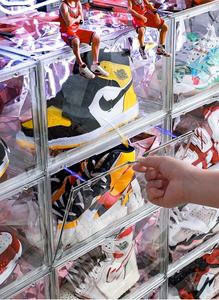 Scatola per scarpe trasparente trasparente scatola per scarpe impilabile all'ingrosso con scatola per scarpe in plastica magnetica frontale con logo personalizzato - Product Image 4