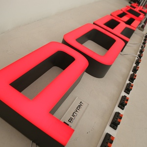 Enseigne lumineuse LED personnalisée en acier inoxydable pour nom de magasin, enseigne commerciale en métal à éclairage frontal, lettres 3D pour extérieur - Product Image 1