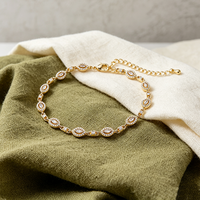 Bracelet tennis halo marquise plaqué or, longueur personnalisée, couleur plaquée, pavé de zircone cubique colorée, hypoallergénique, cadeau de mariage, vente en gros