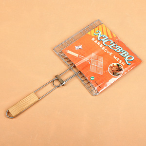 Nicebbq BBQ Grill Rack 23x21x47cm Stainless Steel With Wooden Handle For Outdoor Cooking - Product Image 2