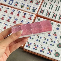 Tuiles de Mahjong Taïwanaises en Acrylique Scintillantes de Luxe 144+4 - Tuiles de Mahjong Originales Taïwanaises Gravées, Tuiles de Mahjong Scintillantes