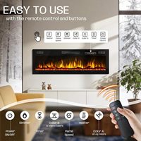 Perapian Listrik Ultra Tipis 50 Inci Kalsubo Heater, Pemasangan di Dinding, Model Tersembunyi untuk Rumah