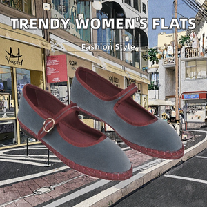 Nueva Tendencia de Moda, Sandalias Planas de Terciopelo para Mujer, Estilo Esparto, con Punta Descubierta, para Verano - Product Image 2