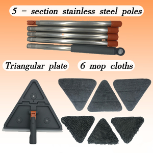 Serpillère télescopique pliable pour nettoyage de vitres, serpillère à pression pour murs et sols avec long manche – Meilleure vente - Product Image 3