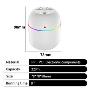 <b>Mini</b> Portable Usb Custom Colorful Small Plastic Led Light Home Air Humidifier for Room - Product Image 4