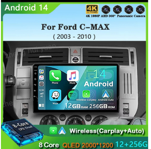 Android 16 pour Ford Kuga MK1 2008-2012 pour Ford C-MAX <span class=keywords><strong>CMAX</strong></span> 2003-2010 Autoradio GPS Carplay Wifi Stéréo Vidéo DSP BT - Product Image 2