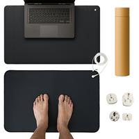 Tapis de mise à la terre en cuir PU noir lisse, tapis conducteur antistatique uni pour bureau, usage domestique, fourniture directe d'usine