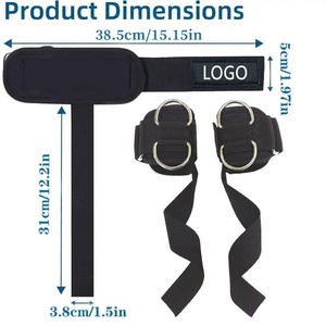 สายรัดข้อมือออกกำลังกายสำหรับผู้ชาย พร้อมหัวเข็มขัดแบบ Double-D กันลื่น สำหรับการฝึกความแข็งแรงแบบดึงขึ้น พร้อมโลโก้ - Product Image 5