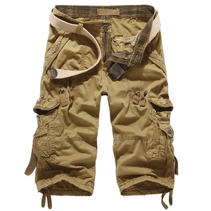 <strong>Wholesale</strong> <strong>Taobao</strong> Korean Style Men's Casual Seven-Point Cargo Shorts Mid Loose Cotton Solid Multi-Pocket Washed Button Zipper Fly - Product Image 6