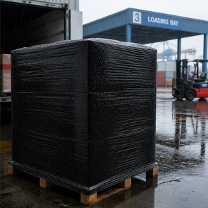 Film étirable noir opaque LIANYOU, rouleau de film polyéthylène imperméable brillant pour emballage de palettes - Product Image 5