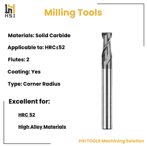 Công cụ phay CNC 2 Sáo cacbua vonfram cuối nhà máy với bán kính góc tráng cho máy phay - Product Image 2