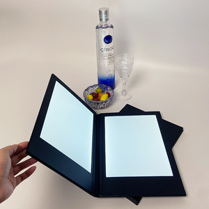 Lista de vino personalizada precio catálogo pantalla recargable cuero acrílico luz placa Led menú - Product Image 2