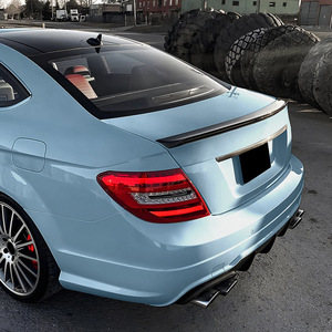 Mercedes-Benz C-Class Coupe Rear Spoiler Piano Black Carbon Fiber Texture ABS Ducktail Trunk Wing 2011-2014 - Product Image 3
