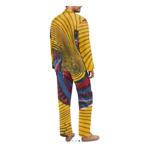 Custom Pattern <strong>Men's</strong> <strong>Tall</strong> Size Woven Plain Weave 2-Piece <strong>Pajama</strong> Set, Pockets, Button Closure Low MOQ Fashion <strong>Mens</strong> Sleepwear Set - Product Image 3