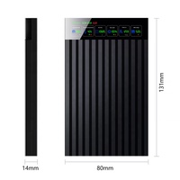 SHUOLE Casing Hard Disk/SSD 2.5 Inch USB 3.1 Tipe C dengan Layar LED Digital, Bahan Plastik ABS