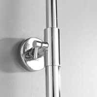 Ensemble de douche thermostatique rond mural chromé pour salle de bain avec douchette à main, finition chromée