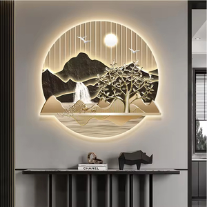 Decoración de sala de estar de lujo <span class=keywords><strong>simple</strong></span>, pintura de luz LED, <span class=keywords><strong>paisaje</strong></span> encantador, naturaleza muerta, arte de pared luminoso - Product Image 5