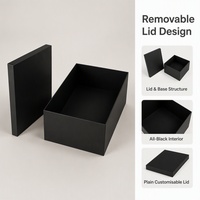 Boîte cadeau rigide personnalisée avec impression pour présentation de luxe, noir mat, deux pièces, couvercle et base amovibles, vente en gros directe d'usine