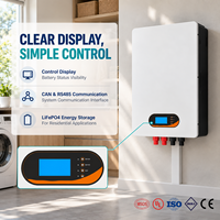 Système de batterie de stockage d'énergie solaire domestique hors réseau LiFePO4 empilable mural 5KW 10KW 200Ah CAN 25.6V 48V 51.2V