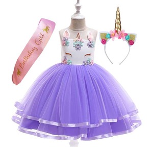 Lo más nuevo de <span class=keywords><strong>2023</strong></span>, disfraz de Navidad, Carnaval, niños, Princesa, vestido de niña, unicornio con diadema de unicornio, faja, - Product Image 3