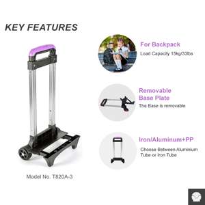 Tianyu T820A-3 Poignées télescopiques en métal étanches pour bagages, valises et sacs à dos, accessoires de chariot - Product Image 2