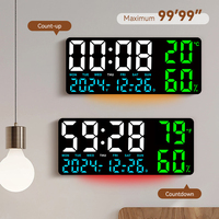 Horloge murale numérique médicale grand format avec affichage personnalisé fonctionnel par radiocommande, calendrier LED pour la démence et veilleuse intégrée