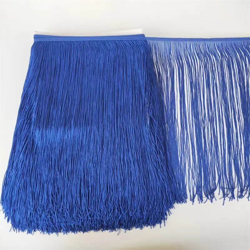 Hot Sale 50CM More Colors Silky Chainette Nylon Double Thickness Dancing dress Tassel Fringe For Decoration