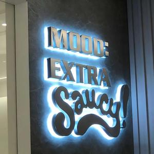 Letrero de Acrílico con Retroiluminación y Logotipo 3D Personalizado para Tiendas y Oficinas, Fácil de Instalar - Product Image 3