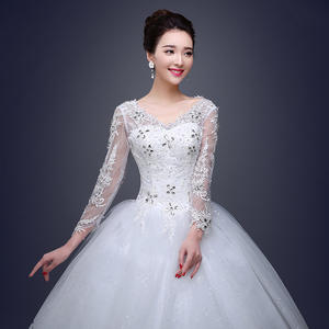 S0375T 2024奢华女式婚纱优雅风格齐肩可拆卸火车高品质缎面面料二合一尾巴 - Product Image 3