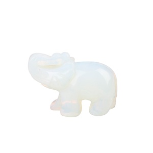 Bianco Giada Scultura del mestiere di Pietra Scolpita Carvingcrafts Elefante di Pietra naturale Mestiere Figurine Per La Decorazione Domestica - Product Image 1