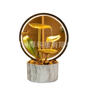 Fontaine de bureau avec rétroéclairage, fontaine d'eau électrique ronde pour la décoration de la maison, cadeau - Product Image 5