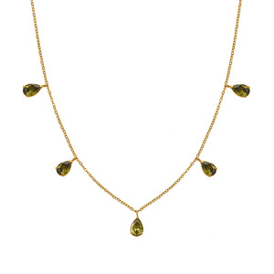 European American Style Gold Chain Necklace With Water Drop Zircon Pendant For Party Fashion Jewelry - Product Image 5