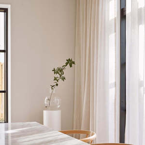 Rideaux élégants en lin translucide à plis ondulés en S avec rails de suspension, cantonnières et voiles transparents - Product Image 2