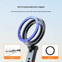 Support de téléphone magnétique pliable en alliage d'aluminium, montage horizontal et vertical, pour lit, sport, diffusion en direct, vlogging