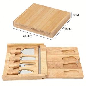 Juego de Cuchillos para Queso Multifuncional de Acero Inoxidable, Tabla de Cortar de Bambú Ecológica y Duradera para Fiestas de Charcutería y Hoteles - Product Image 3
