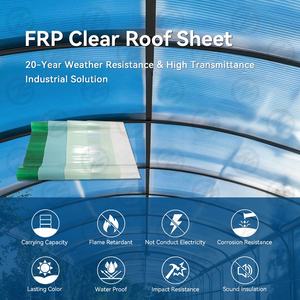 Panel de Techo de Fibra de Vidrio Corrugado ZHIBO, Panel de Techo de Luz Natural, Lámina de FRP de 1 mm, Paneles Laminados de Fibra de Vidrio Transparentes, Techo de FRP Transparente - Product Image 2