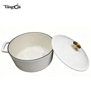 <span class=keywords><strong>Cocotte</strong></span> en fonte émaillée 5QT 6QT 7QT <span class=keywords><strong>à</strong></span> double poignée, antiadhésive, compatible tous feux, <span class=keywords><strong>pour</strong></span> cuisson, rôtissage et mijotage - Product Image 6