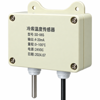 Kühlraum-Temperatursensor 4-20mA Transmitter SD CBS Edelstahl-Sonde 24VDC für Gefrierschrank Kühlung HVAC