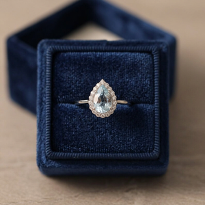 Bague de cocktail vintage en argent sterling 925 faite à la main avec pierre précieuse en aquamarine taille poire pour mariages et fêtes d'Halloween - Product Image 6