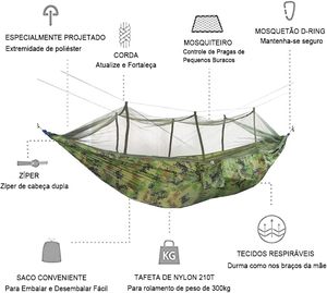 Filet de camping portable et pliable JOYFOX, installation rapide, camouflage, filet de couchage avec <span class=keywords><strong>moustiquaire</strong></span>, sacs en coton - Product Image 2