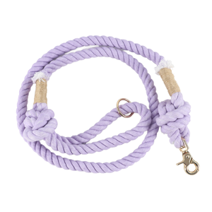 Correa Redonda Blanca y Morada para Perros, Correa Retráctil de Algodón Ecológico de Alta Calidad con Diseño Sólido para Perros Talla L - Product Image 1