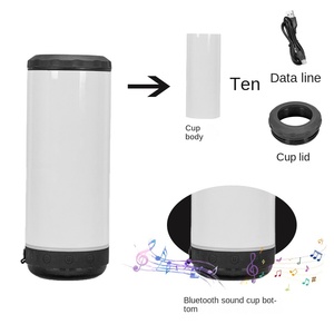 16oz đôi-nắp thép không gỉ phích cup với <span class=keywords><strong>Bluetooth</strong></span> USB thăng hoa đa-sử dụng chân không âm nhạc xe cup lạnh bảo quản Tank - Product Image 4