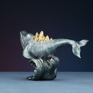 Figura de ballena de latón con diseño de montaña dorada, soporte para incienso hecho a mano para decoración del hogar u oficina - Product Image 2