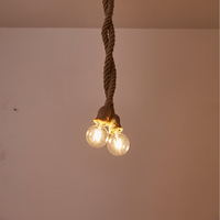 Basit Tarz DIY Demir Kenevir Halat Rustik LED Duvar Lambası CE Sertifikalı