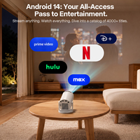 Proyector Ultra Ligero y Portátil de 720P para HY300 Pro 290 ANSI 8K Android 14 con Corrección Trapezoidal Automática, WiFi 6, BT5.4 y Altavoces Integrados