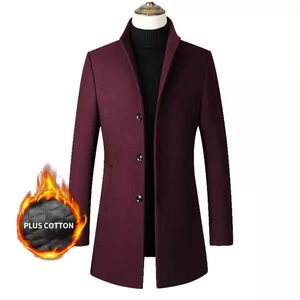 MF9002 nuovo Design stile britannico semplice autunno inverno <span class=keywords><strong>Trench</strong></span> sottile cappotto di lana da <span class=keywords><strong>uomo</strong></span> cappotto lungo in lana per gli uomini - Product Image 5