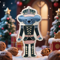 Cojín Decorativo de Navidad con Apliques Bordados de Rey Rata Cascanueces, Cojín de Felpa Suave para el Hogar, Sofá o Cama